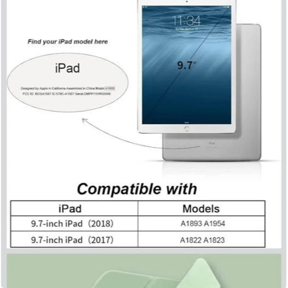 Case for iPad 6th/5th Generation Cases 9.7 inch 2018/2017 with Pencil Holder, Sl